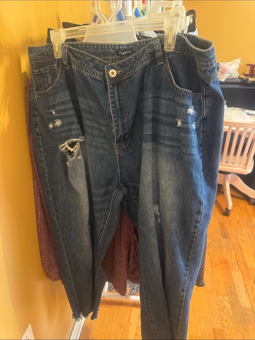 Distressed Dark Blue Women’s Jeans